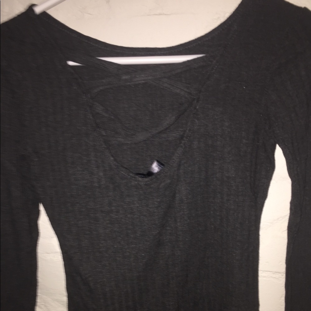 Cute open back long sleeve tee